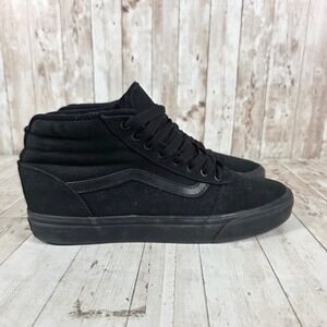 Vans Ward Hi Womens 12 Mens 10.5 Black High Top Canvas Skate Shoes Sneaker